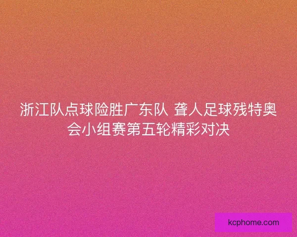 浙江队点球险胜广东队 聋人足球残特奥会小组赛第五轮精彩对决